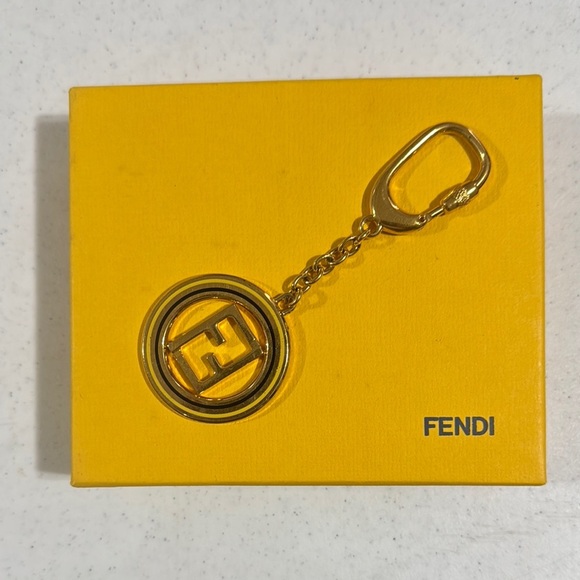 Fendi FF Zucca Gold Keychain with Box Authentic - Picture 2 of 7